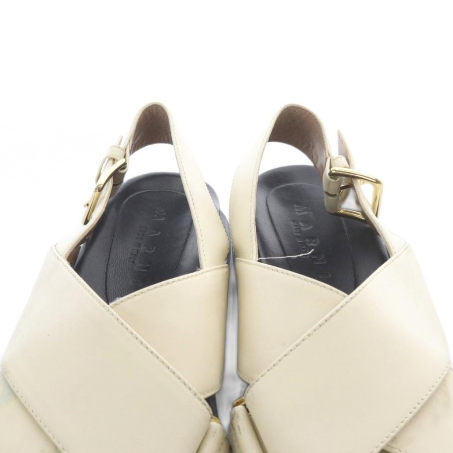 MARNI（マルニ） レザーストラップ サンダル レザー 36 ベージュ 黒