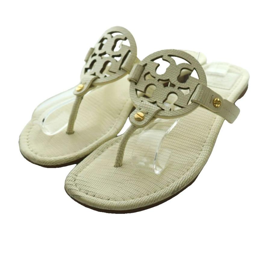 【美品】トリーバーチ ミラーサンダル8M 24.5〜25㎝　トング　ロゴ TORY BURCH（トリーバーチ） ミラー Miller トングサンダル 8M
