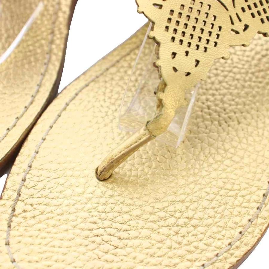 TORY BURCH（トリーバーチ） トングサンダル レザー 8 ゴールド /TK