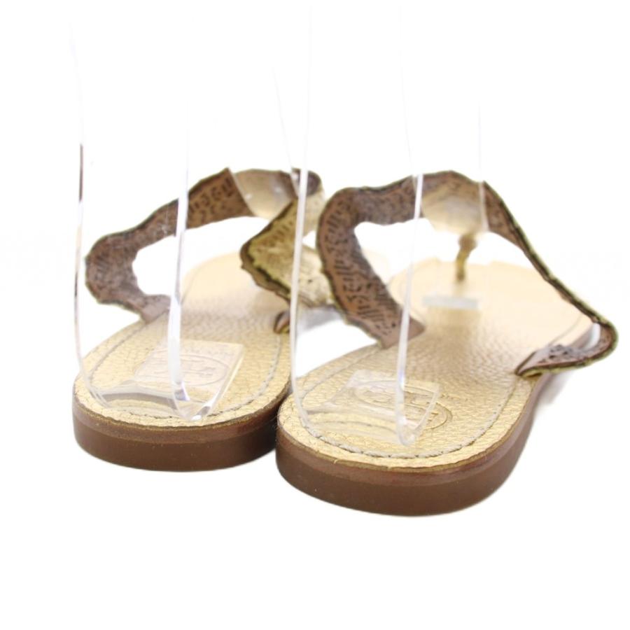 TORY BURCH（トリーバーチ） トングサンダル レザー 8 ゴールド /TK