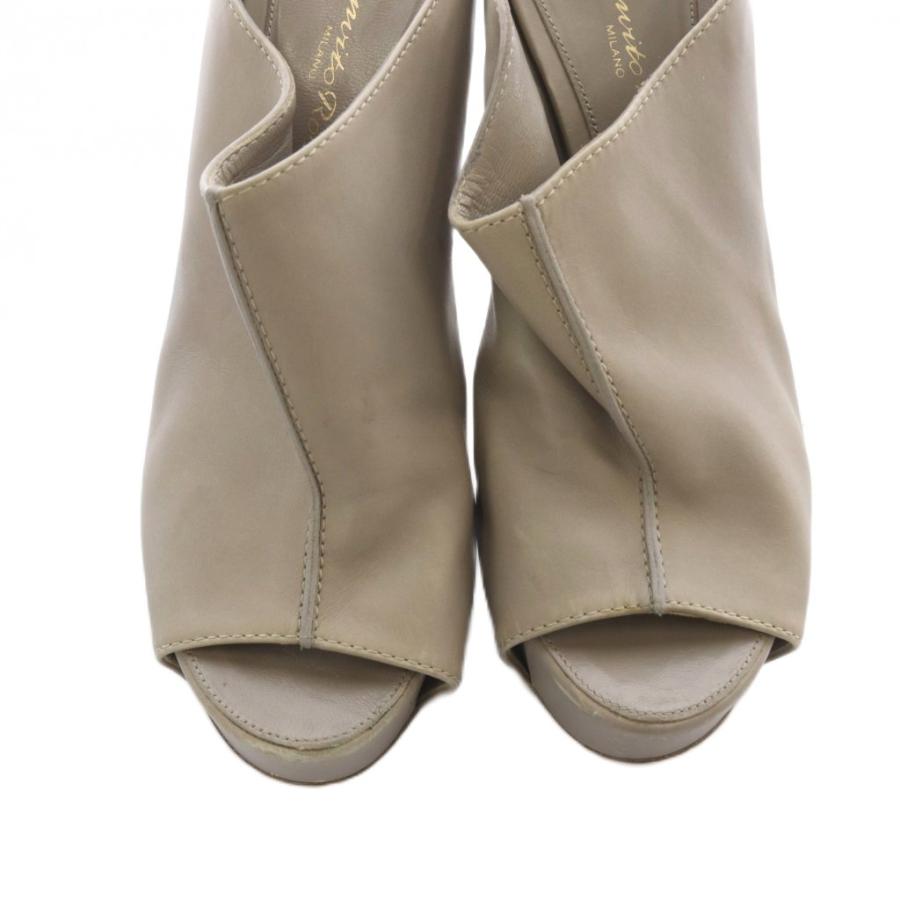 Gianvito Rossi サンダル36 グレージュ ジャンヴィトロッシ Gianvito Rossi サンダル ハイヒール レザー 36