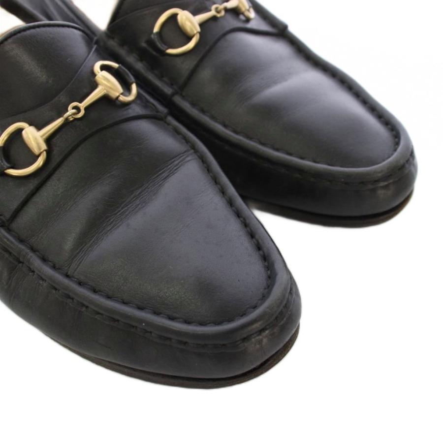 GUCCI（グッチ） ビットローファー シューズ レザー 38C 黒 ブラック