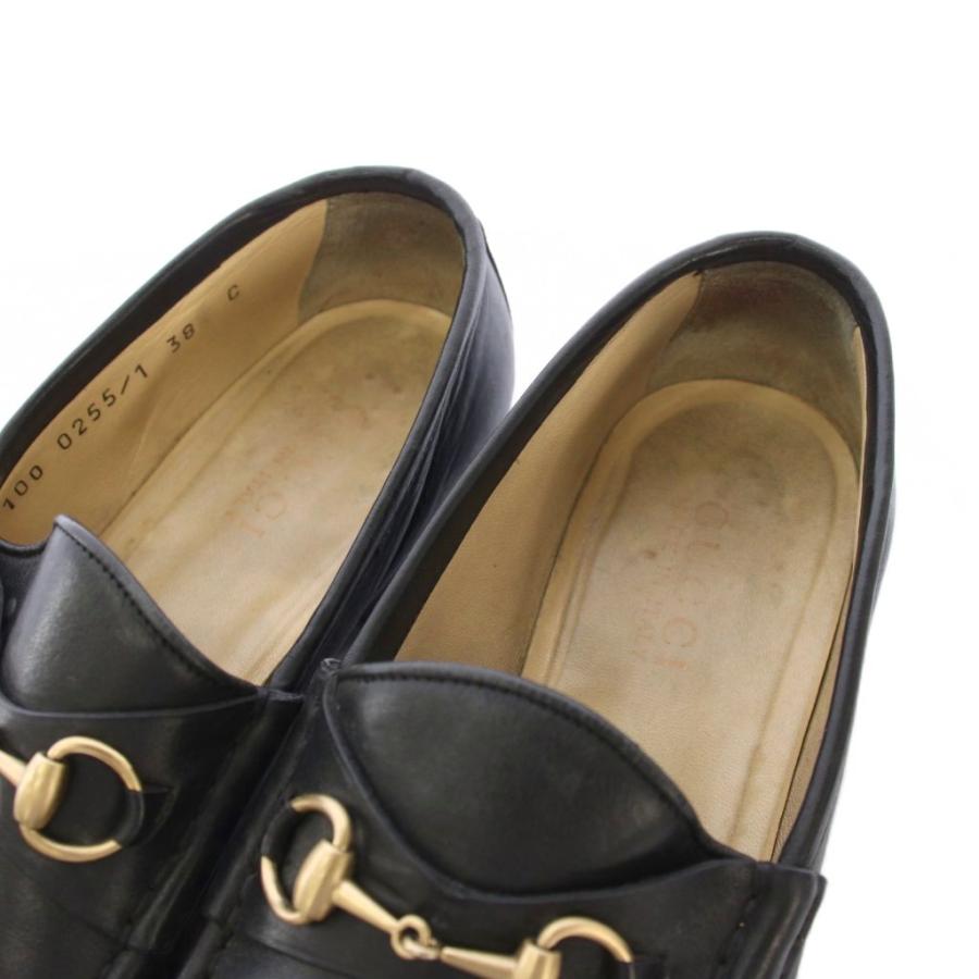 GUCCI（グッチ） ビットローファー シューズ レザー 38C 黒 ブラック