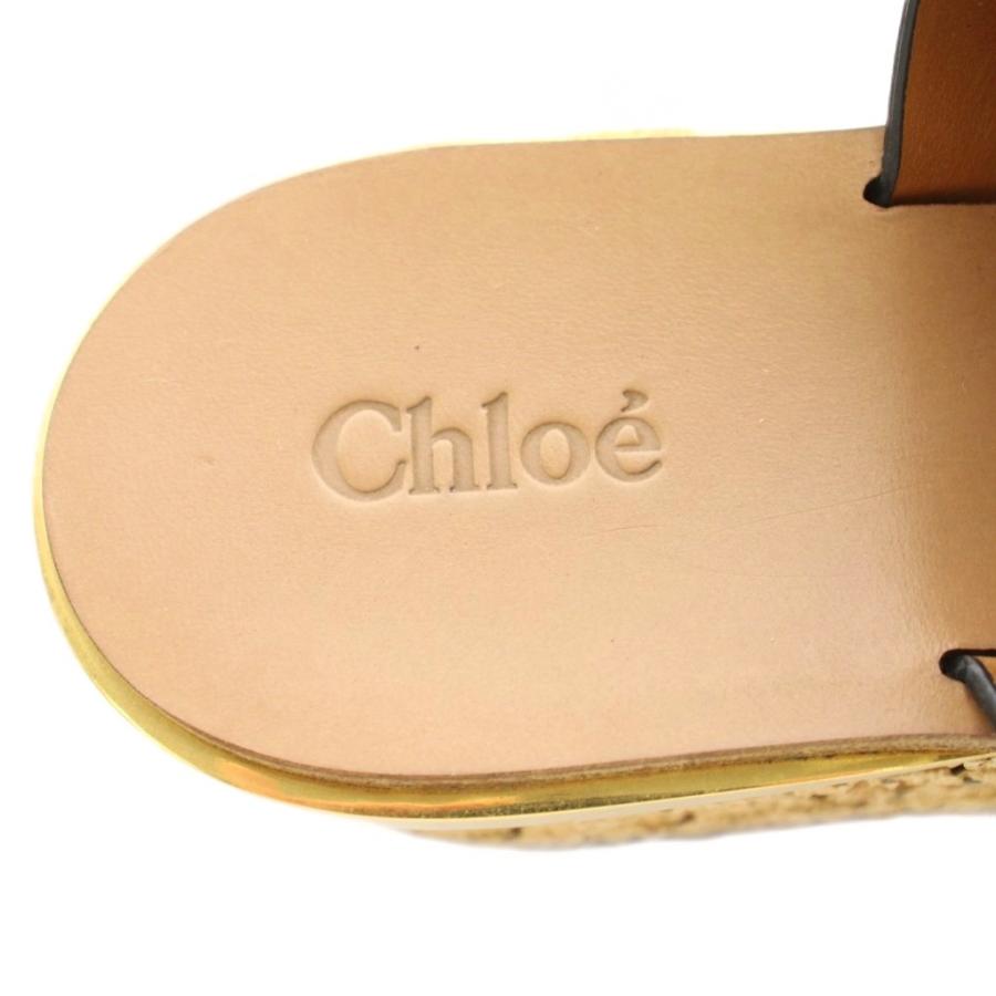 Chloe（クロエ） カミーユ サンダル ウェッジソール レザー 黒