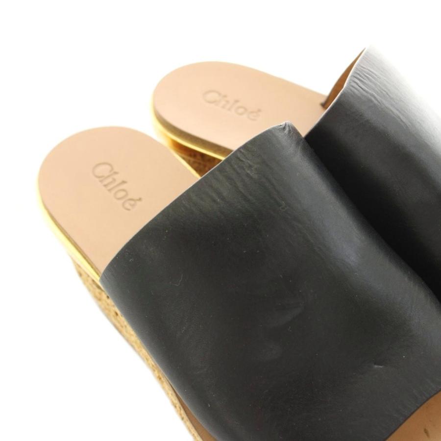 Chloe（クロエ） カミーユ サンダル ウェッジソール レザー 黒