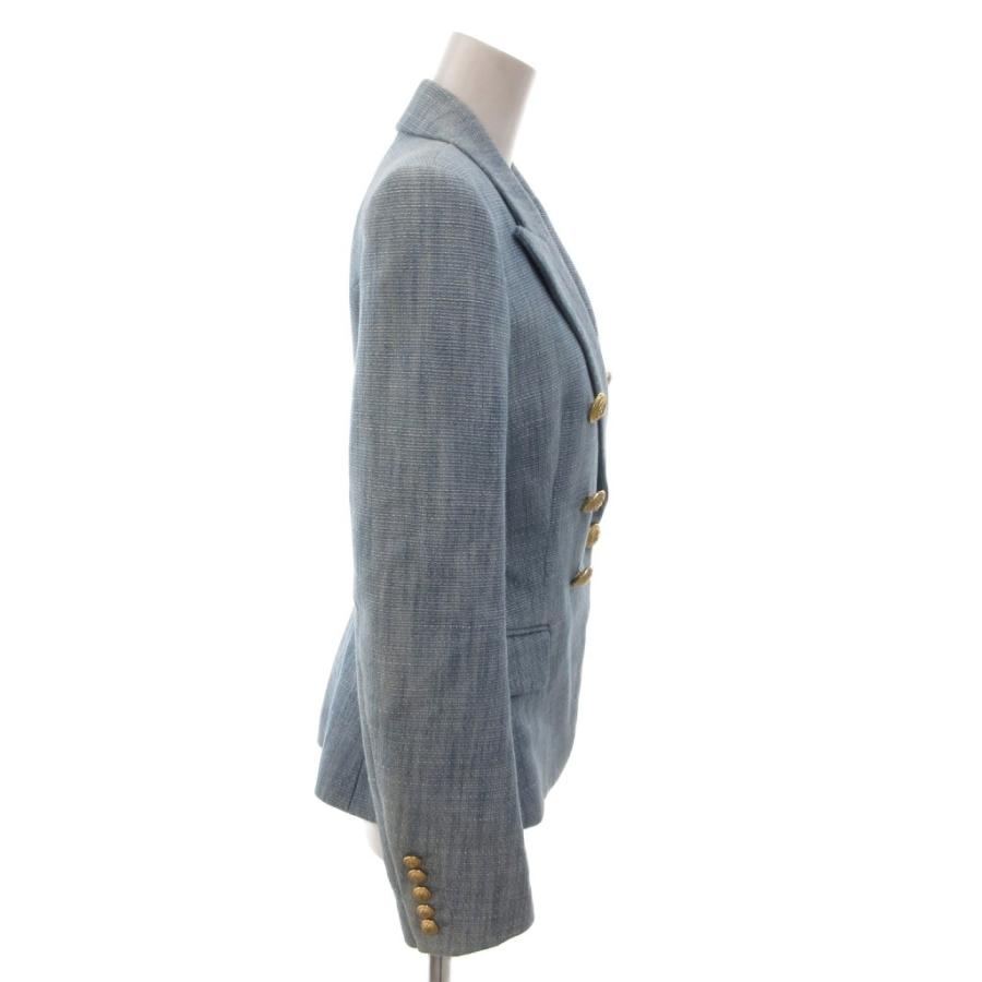 BALMAIN テーラードジャケット 金ボタン ダブル ネイビー 紺ブレ 38 バルマン BALMAIN テーラードジャケット ブレザー ツイード 金ボタン