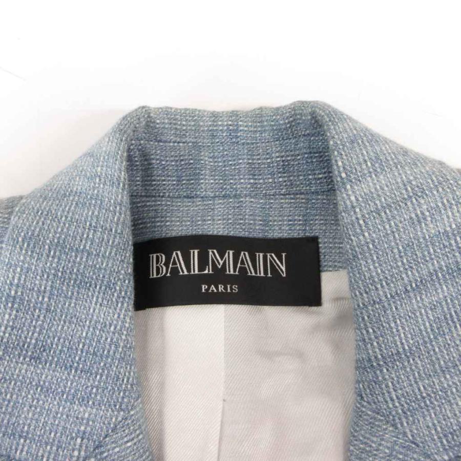 バルマン BALMAIN テーラードジャケット ブレザー ツイード 金ボタン 