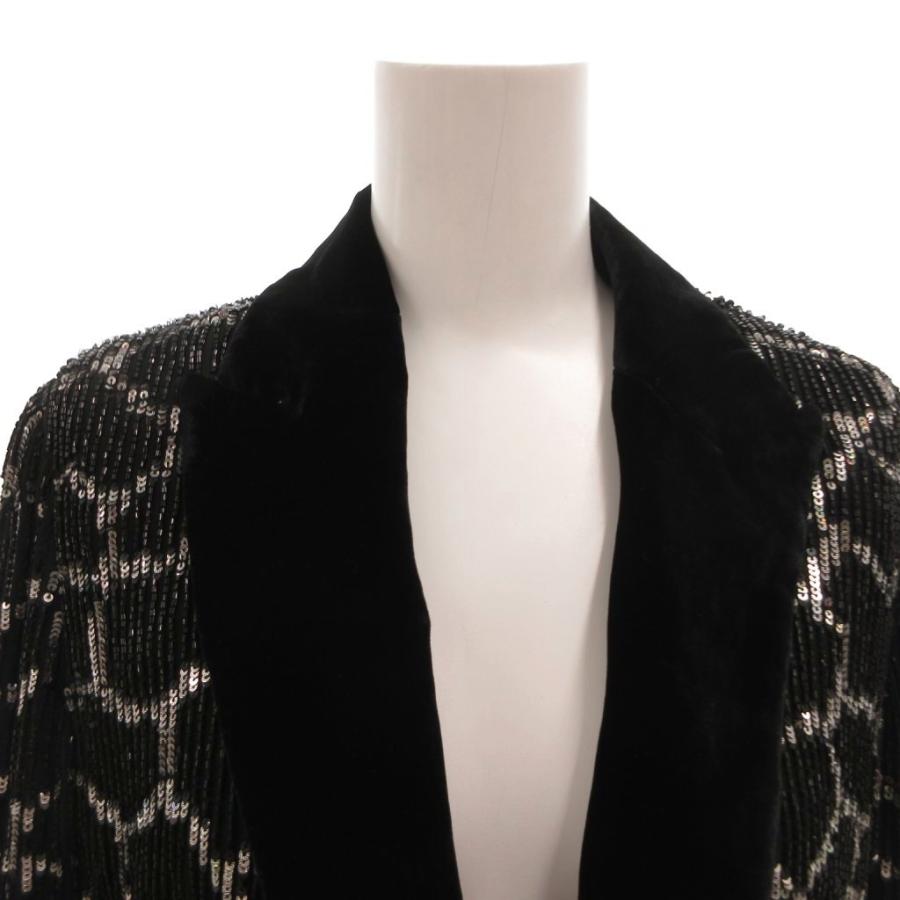 極美品■アルマーニコレッツォーニ　テーラードジャケット　ベロア　ブラック　42 アルマーニ コレツィオーニ ARMANI COLLEZIONI テーラードジャケット