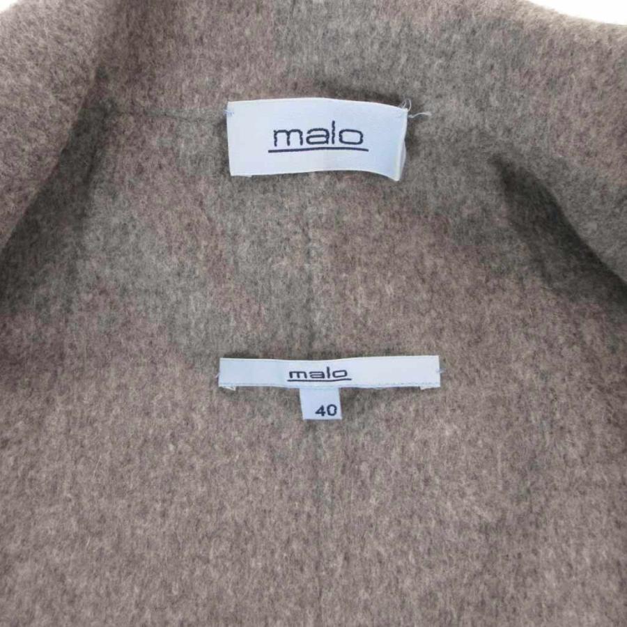 マーロ malo チェスターコート スナップボタン アンゴラ混 シルク混 ひざ丈 40 グレー /FF ■GY62 レディース_4