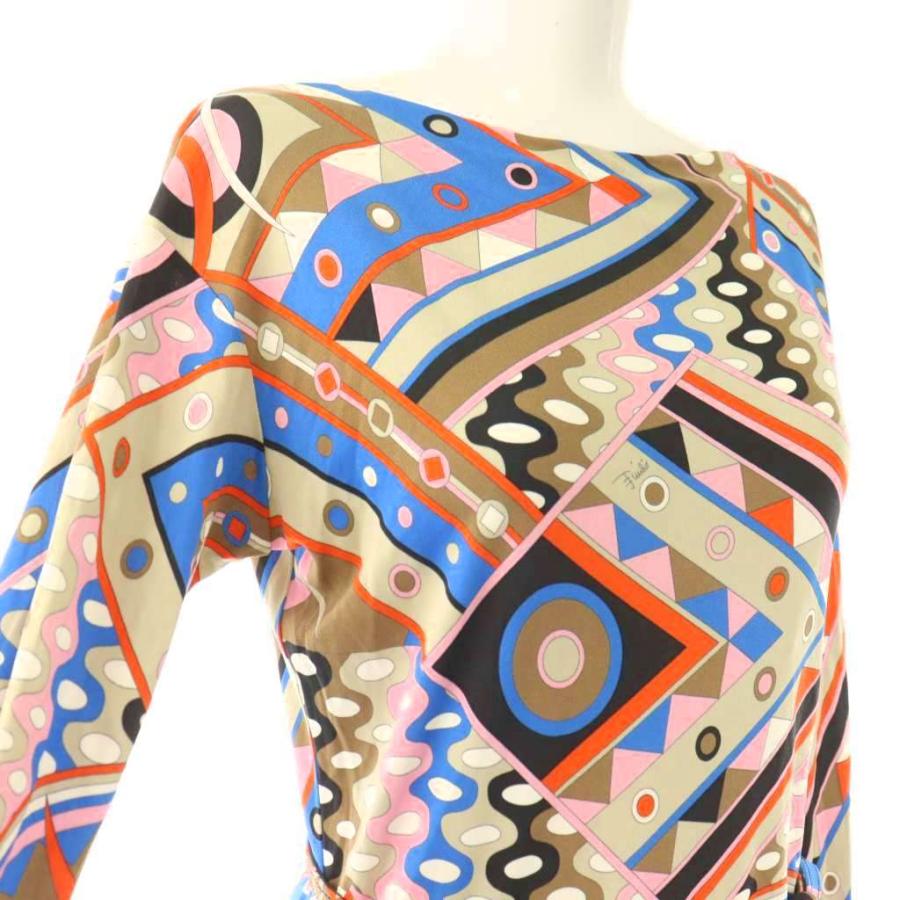 エミリオプッチ EMILIO PUCCI ワンピース ひざ丈 総柄 38 マルチカラー