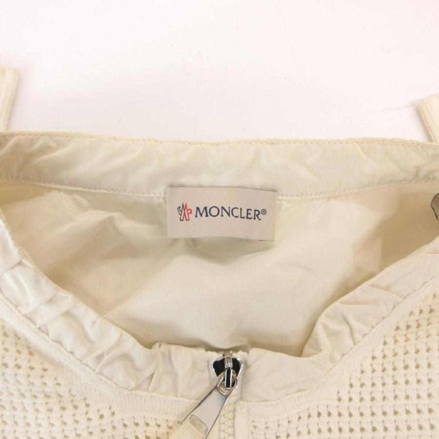 MONCLER（モンクレール） ニットカーディガン ジップアップ 切替 S 白