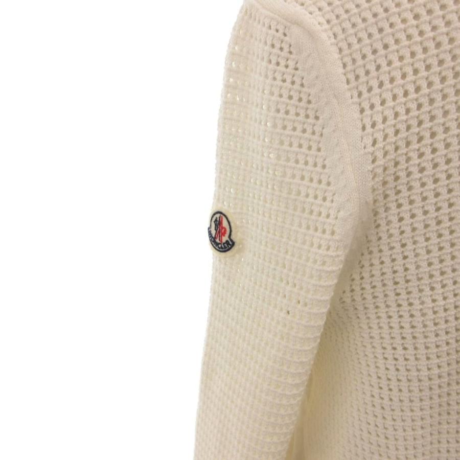 MONCLER（モンクレール） ニットカーディガン ジップアップ 切替 S 白
