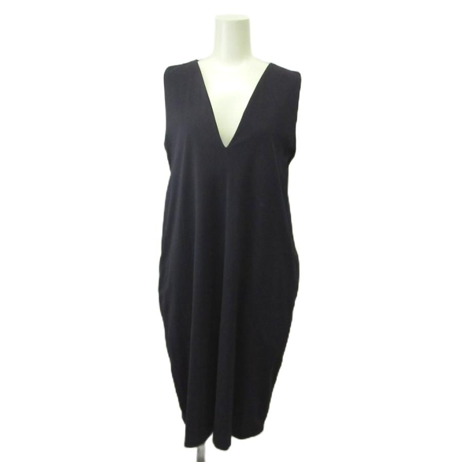 ジルサンダー JIL SANDER ワンピース 36 紺 ネイビー Vネック
