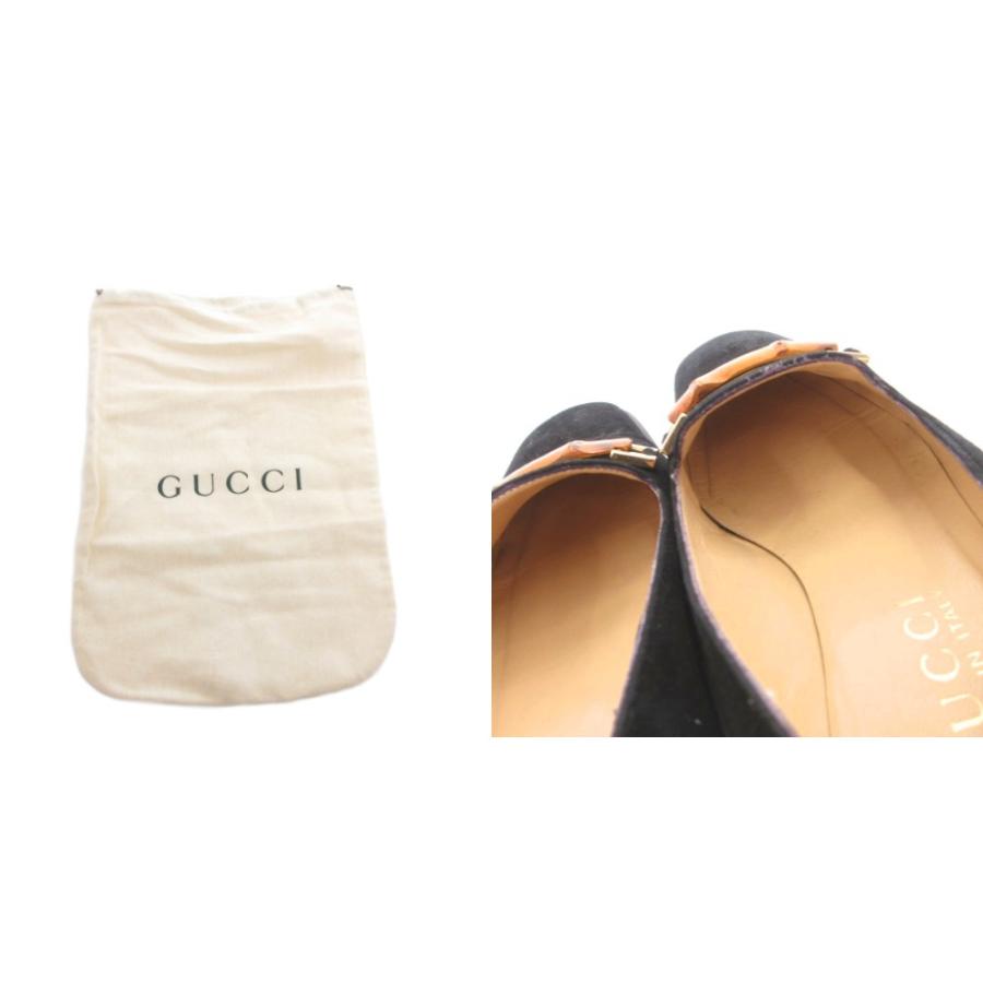 GUCCI（グッチ） バンブー ビットローファー シューズ スエード 36 黒