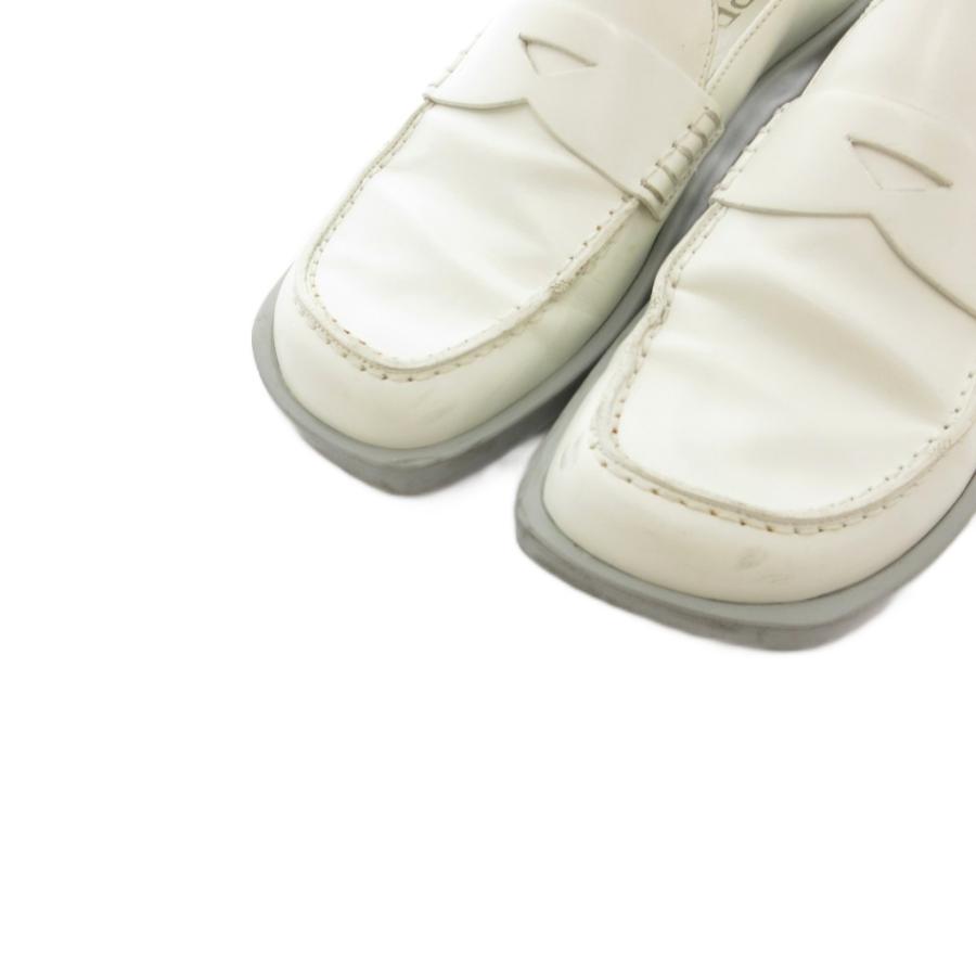 PRADA（プラダ） コインローファー シューズ スクエアトゥ ロゴ レザー