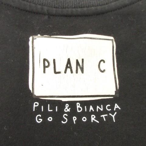 プランシー PLAN C スウェット トレーナー S 黒 ブラック キャラクター 