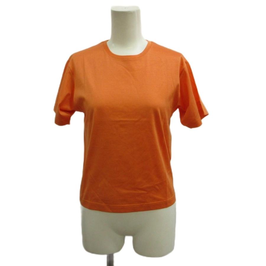 Hermes オレンジ tシャツ ブランド エルメス コットン Tシャツ M