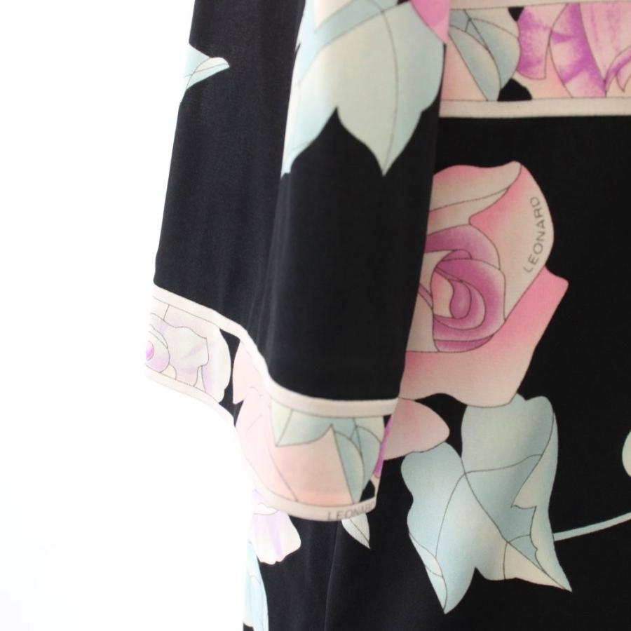 LEONARD FASHION 花柄ワンピース サイズ42 LEONARD（レオナール） LEONARD FASHION ワンピース 花柄 Vネック ひざ