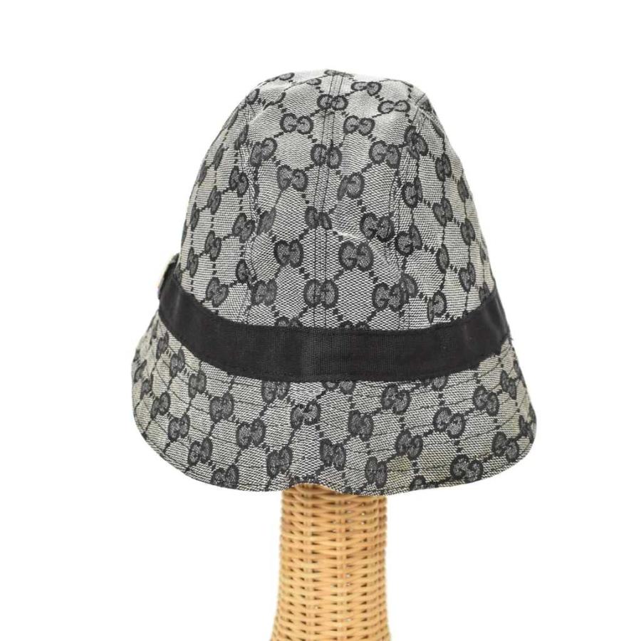 GUCCI（グッチ） GUCCI GG柄 キャンバス バケットハット 帽子 L グレー