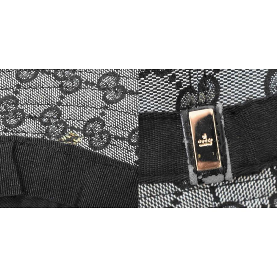 GUCCI（グッチ） GUCCI GG柄 キャンバス バケットハット 帽子 L グレー
