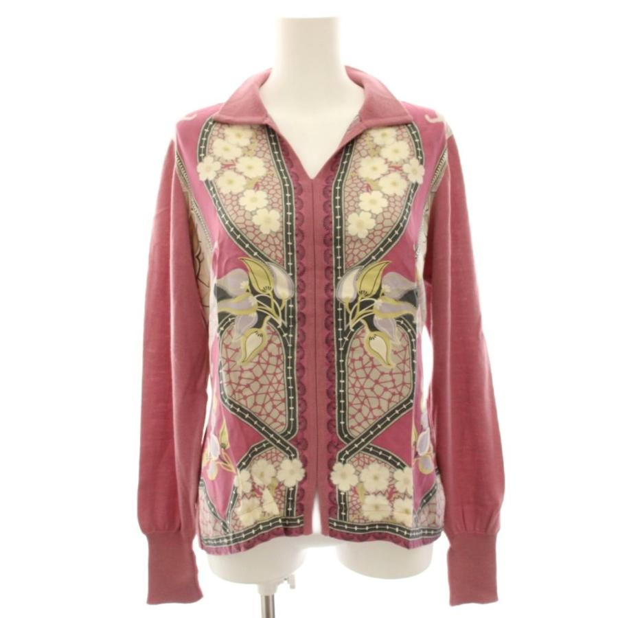 美品✨ETRO エトロ カーディガン ニット ペイズリー ウール×シルク 44 ETRO（エトロ） ニットカーディガン 切替 絹 シルク ウール 長袖 花柄