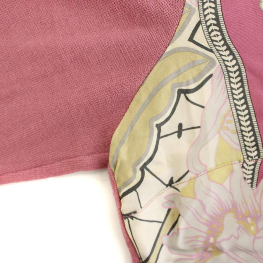 ETRO（エトロ） ニットカーディガン 切替 絹 シルク ウール 長袖 花柄
