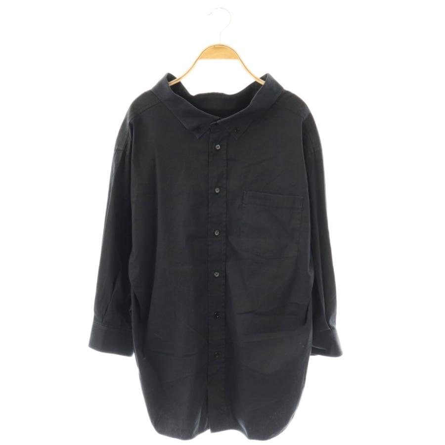 【中古】バレンシアガ BALENCIAGA ワイド シャツ 491851 長袖 34 ブラック /ES ■GY53 レディース BALENCIAGA（バレンシアガ） ワイド シャツ 491851 長袖 34 ブラック