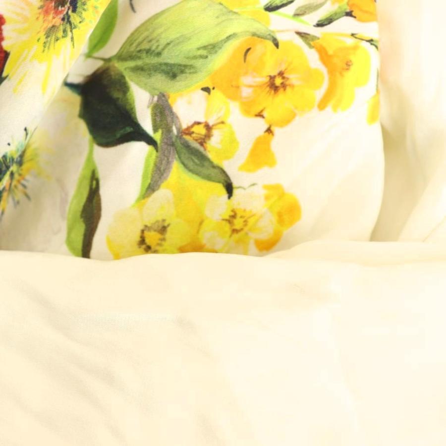 【中古】ドルチェ&ガッバーナジーンズ ドルガバ ブラウス プルオーバー 総柄 花柄 シルク 44 白 ドルチェ&ガッバーナジーンズ ドルガバ DOLCE&GABBANA Jeans ブラウス