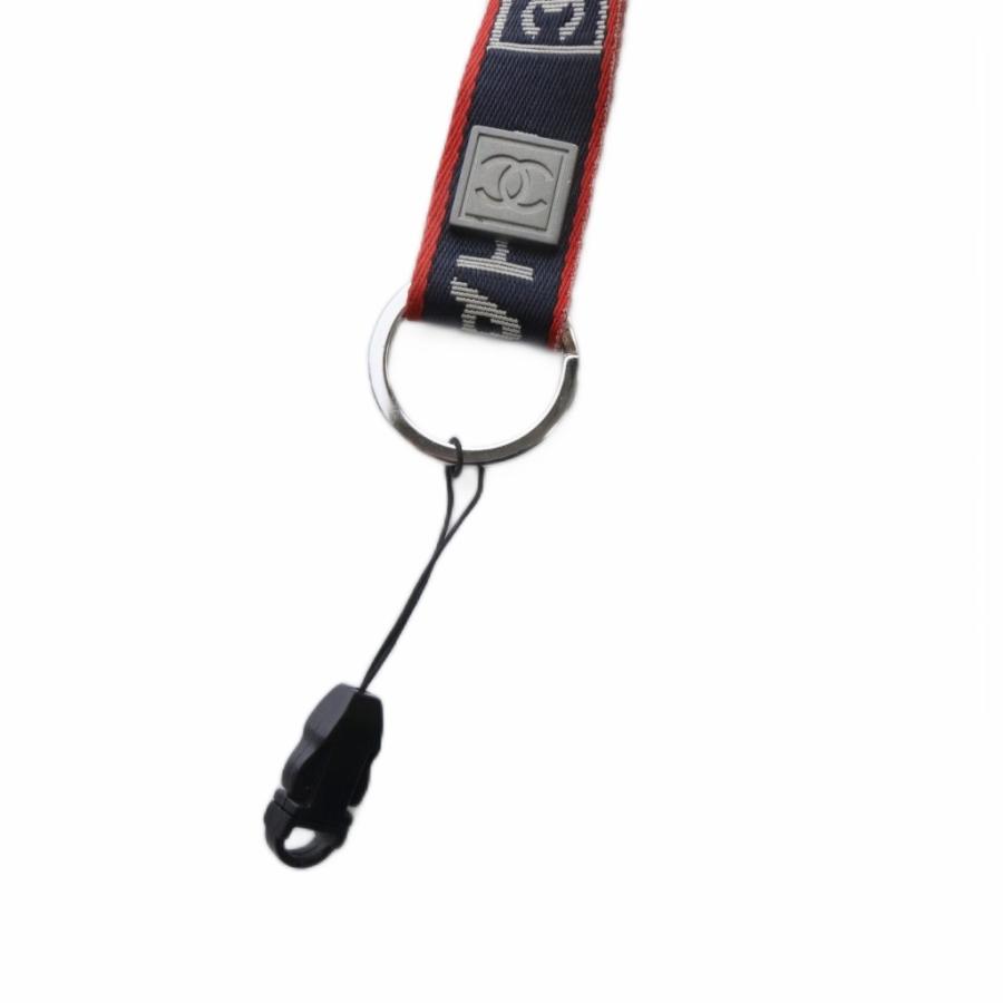 【中古】シャネル CHANEL ネックストラップ ココマーク ネイビー /YO35 ■GY20 ■OH レディース CHANEL（シャネル） ネックストラップ ココマーク ネイビー /YO35