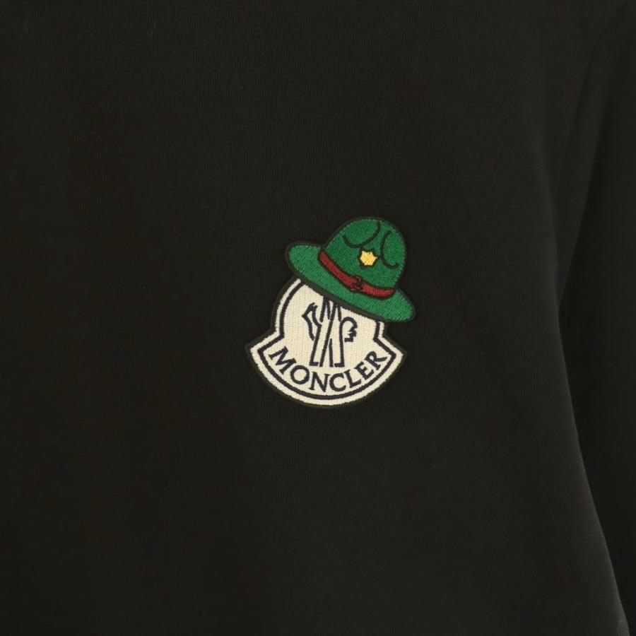 【中古】モンクレール MONCLER 25SS LS T-shirt 長袖Tシャツ ロンT カットソー ワッペン XL 黒 ブラック K20918D00015 MONCLER（モンクレール） MONCLER 25SS LS T-shirt 長袖Tシャツ ロンT