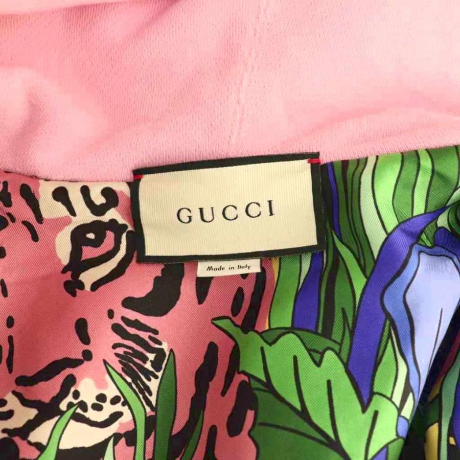 【中古】グッチ GUCCI 19AW テニス エンブロイダリー スウェット パーカー シルク XS ピンク マルチカラー 572808 GUCCI（グッチ） GUCCI 19AW テニス エンブロイダリー スウェット