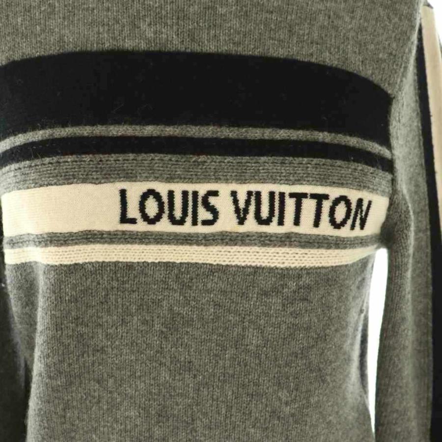 LOUIS VUITTON(ルイヴィトン) 長袖セーター サイズS レディース - RW192W LPX FHKL29 黒×グレー×白 カシミヤ/ハイネック LOUIS VUITTON - LOUIS VUITTON(ルイヴィトン) 長袖セーター サイズS