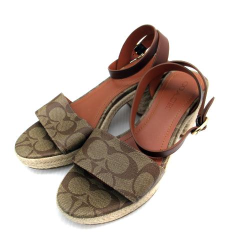 COACH（コーチ） ストラップサンダル エスパドリーユ シグネチャー 