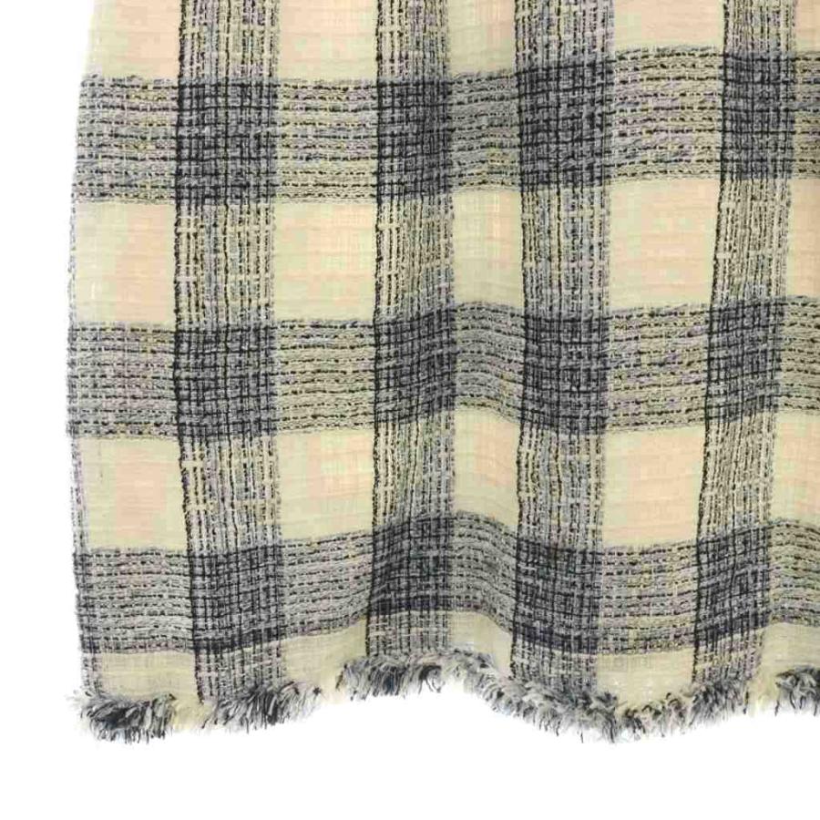 【中古】エムズグレイシー M'S GRACY ツイードワンピース 38 ホワイト 白 ネイビー 紺 ブルー 青 チェック /CX ■GY53 エムズグレイシー M'S GRACY ツイードワンピース 38 ホワイト 白