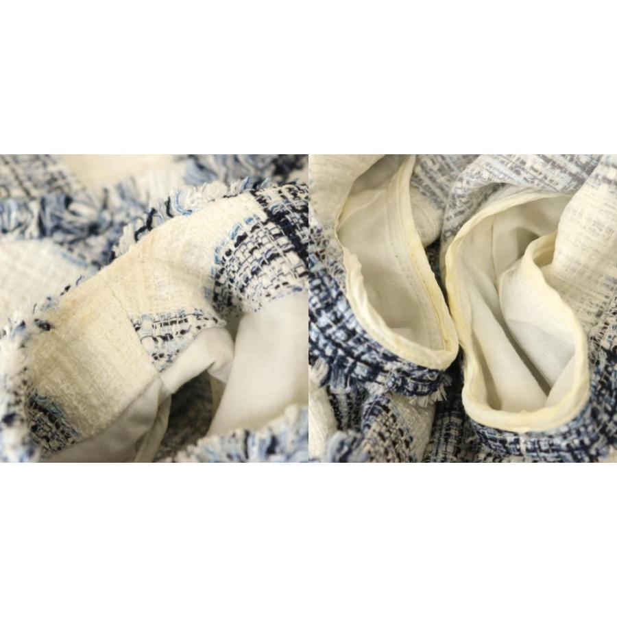 エムズグレイシー M'S GRACY ツイードワンピース 38 ホワイト 白