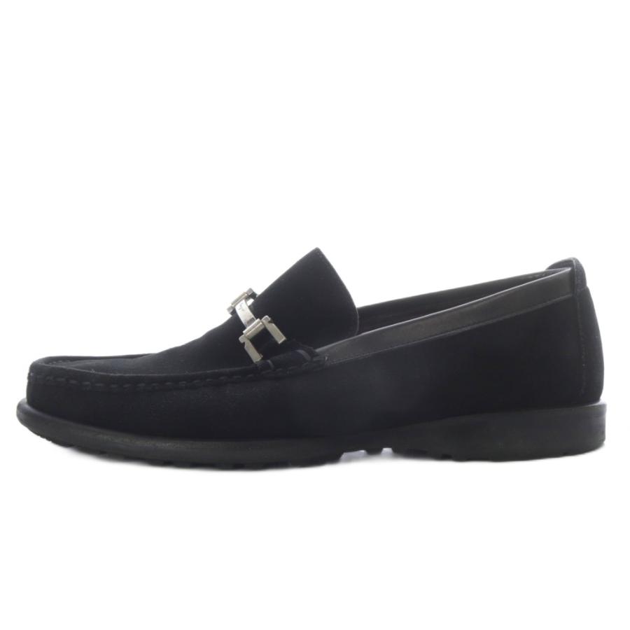 Salvatore Ferragamo ブラック レザー シューズスクウェアトゥ FERRAGAMO（フェラガモ） サルヴァトーレフェラガモ Salvatore