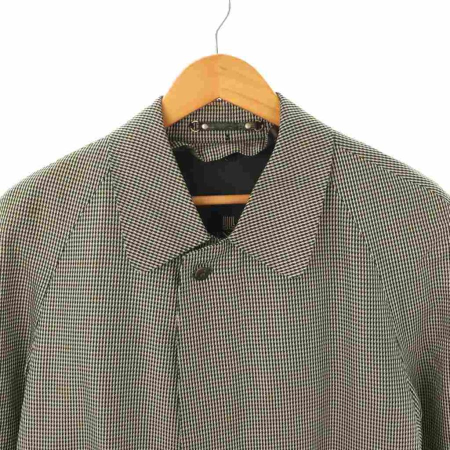 ランバン LANVIN ステンカラーコート 幾何学模様 シルク ブラック オフ