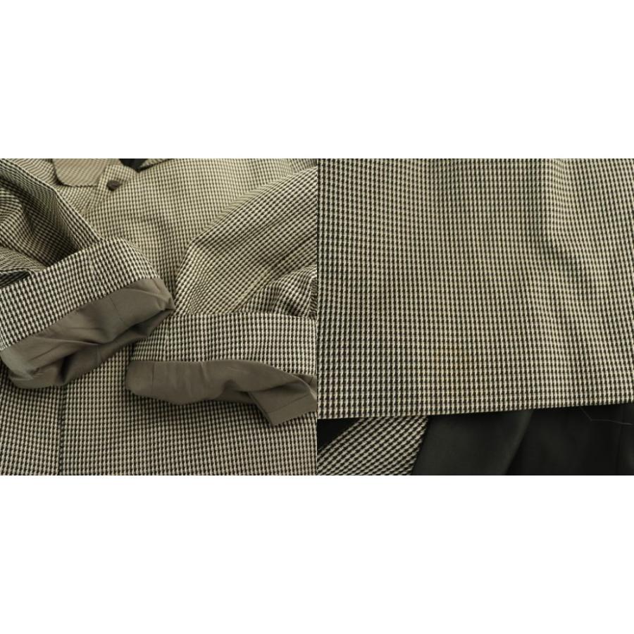 ランバン LANVIN ステンカラーコート 幾何学模様 シルク ブラック オフ