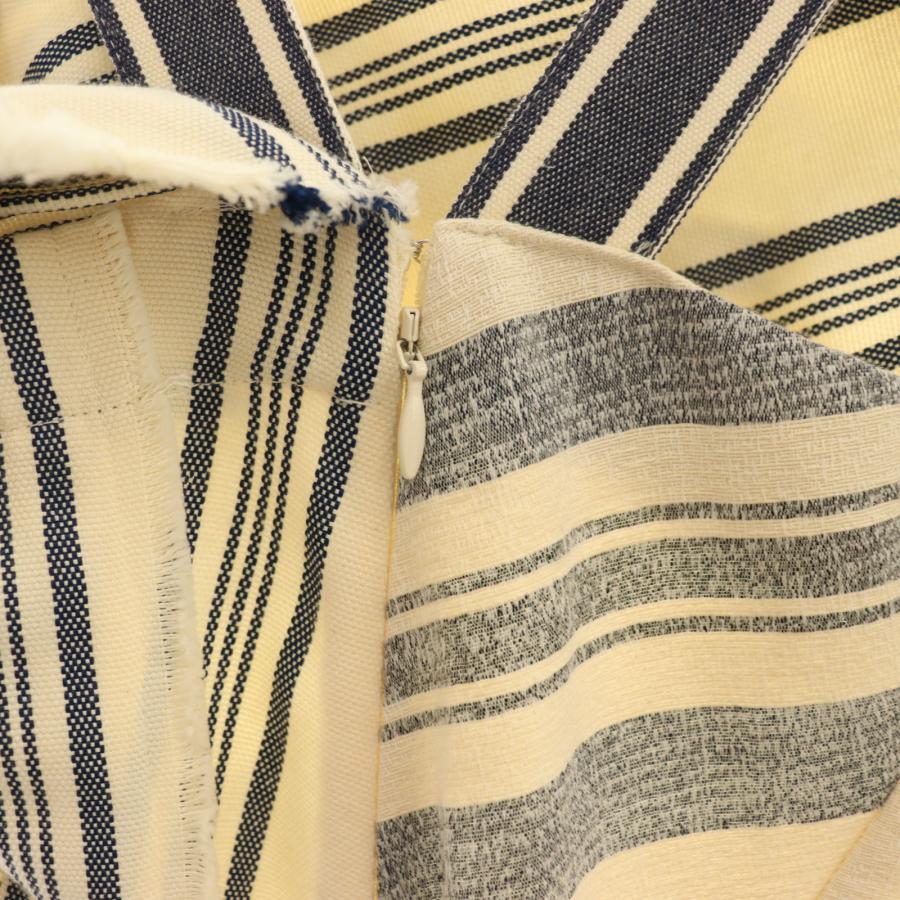 モンス MONSE ワンピース マキシ ロング ノースリーブ 2 アイボリー 紺