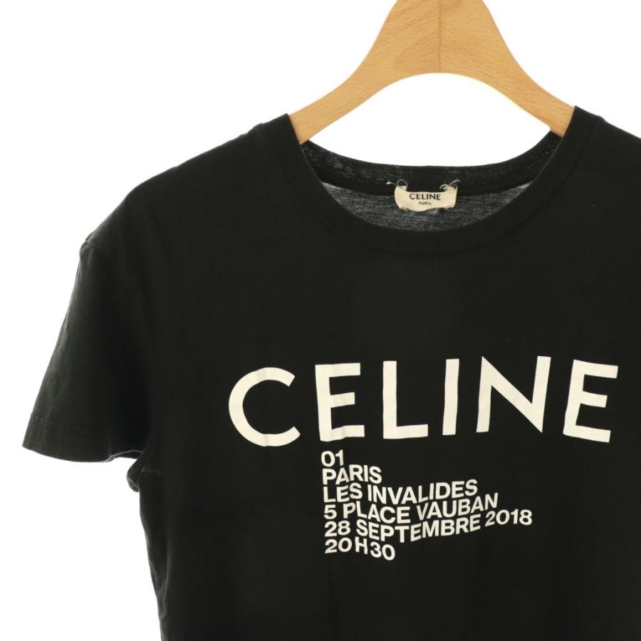 CELINE（セリーヌ） Tシャツ カットソー 半袖 ロゴ プリント コットン