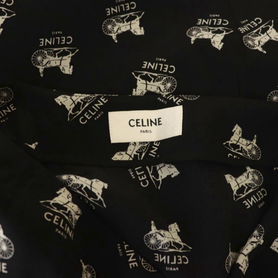 CELINE セリーヌ　総柄タイトスカート　サイズ36 CELINE（セリーヌ） サルキー ロゴ総柄 スカート フレア 絹 シルク 36