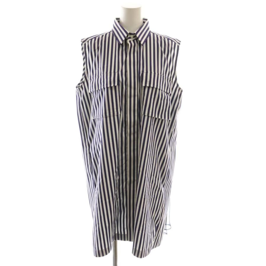 サカイ sacai THOMAS MASON 24SS シャツワンピース ストライプ ひざ丈