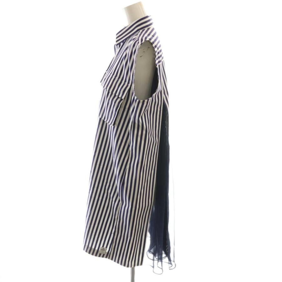 sacai サカイThomas masonストライプ 半袖シャツ ワンピース サカイ sacai THOMAS MASON 24SS シャツワンピース ストライプ ひざ丈