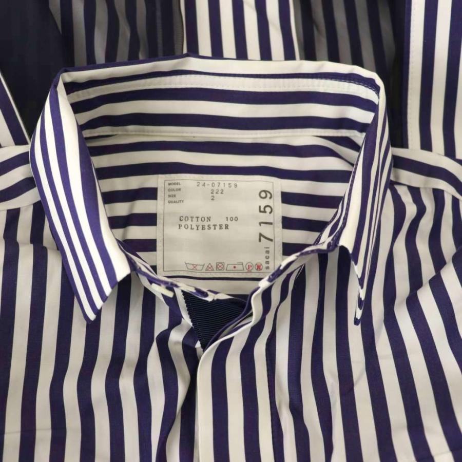 サカイ sacai THOMAS MASON 24SS シャツワンピース ストライプ ひざ丈
