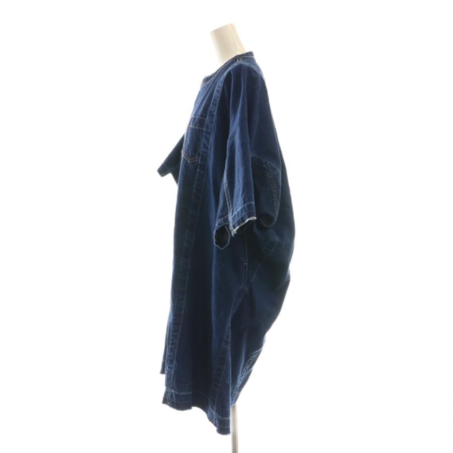 サカイ sacai デニムワンピース ミニ 半袖 1 紺 ネイビー /AT □OS