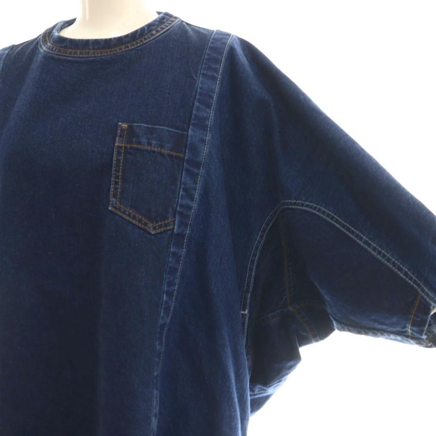 サカイ sacai デニムワンピース ミニ 半袖 1 紺 ネイビー /AT □OS