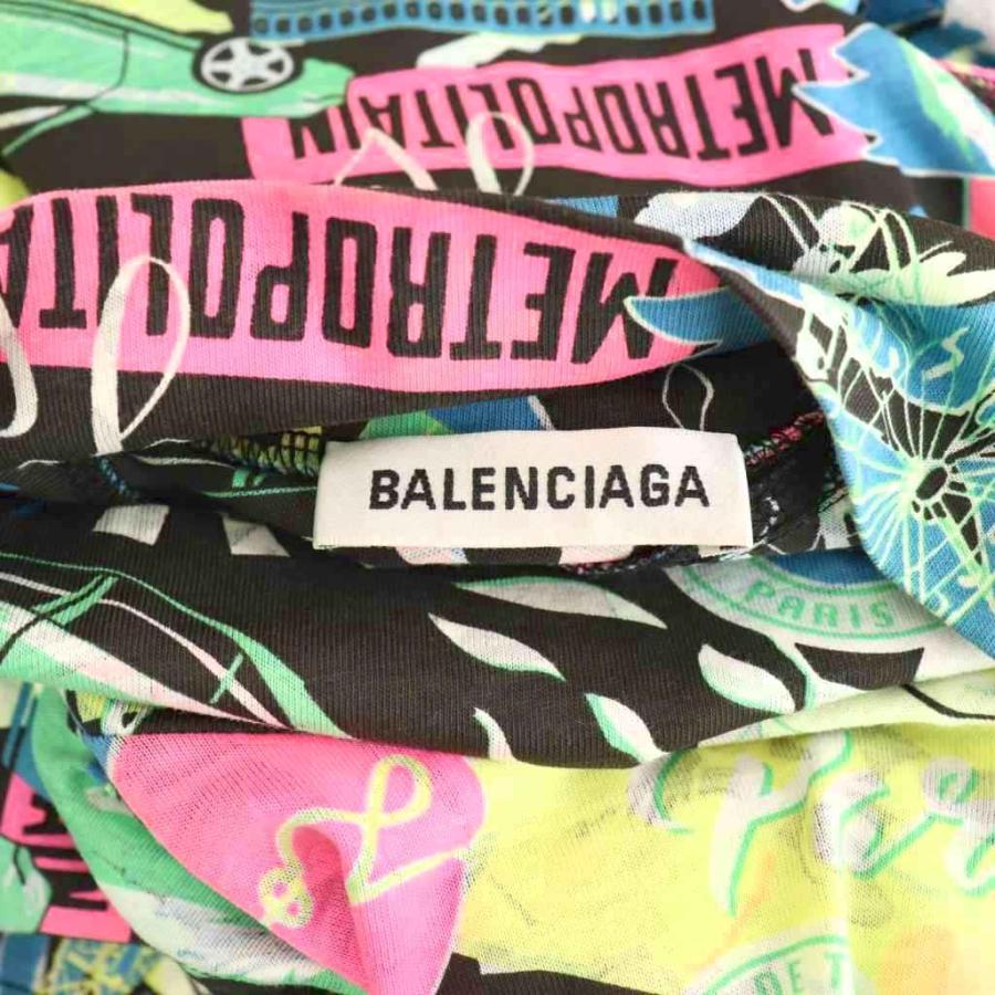 バレンシアガ BALENCIAGA 20SS シティプリント ワンピース ロング 総柄 XS ブラック マルチカラー /DO ■GY57 レディース_5