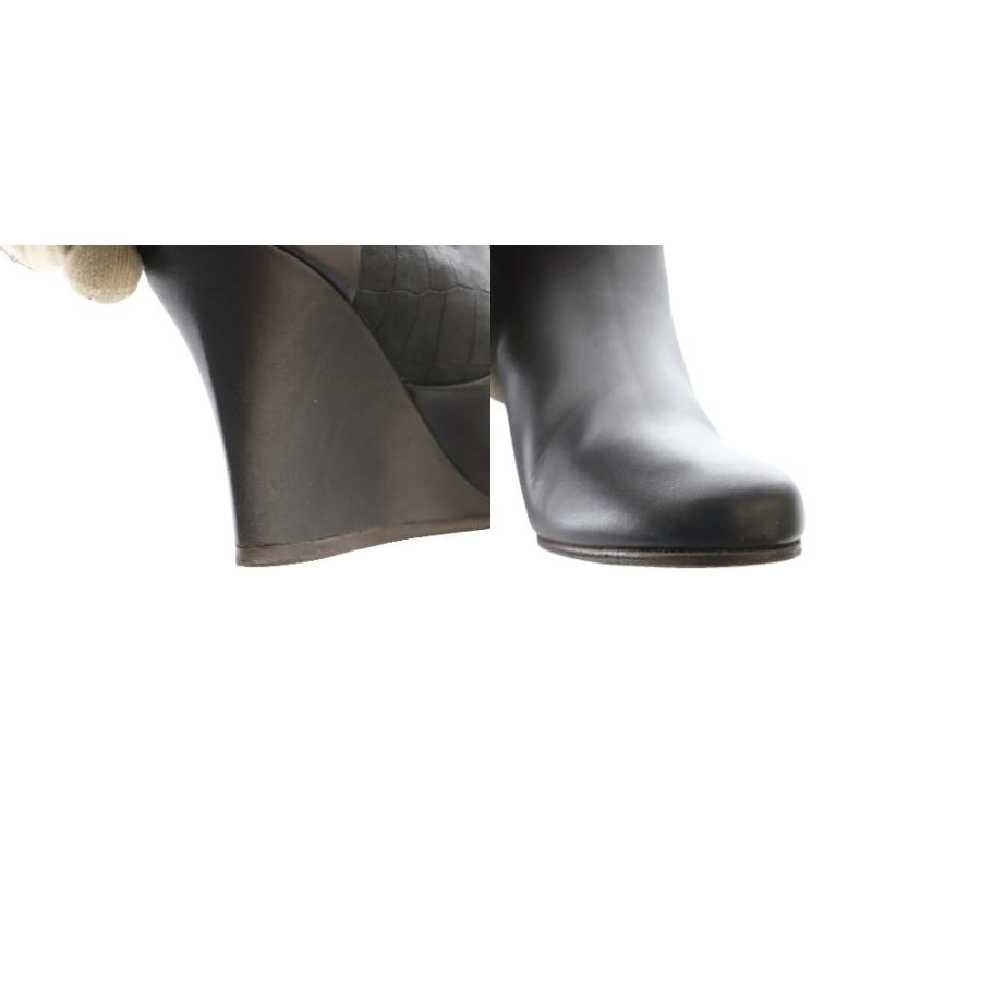 【中古】ランバン LANVIN サイドゴアブーツ ショート 37 黒 ブラック /SS ■OS ■GY57 レディース ランバン LANVIN サイドゴアブーツ ショート 37 黒 ブラック /SS □OS