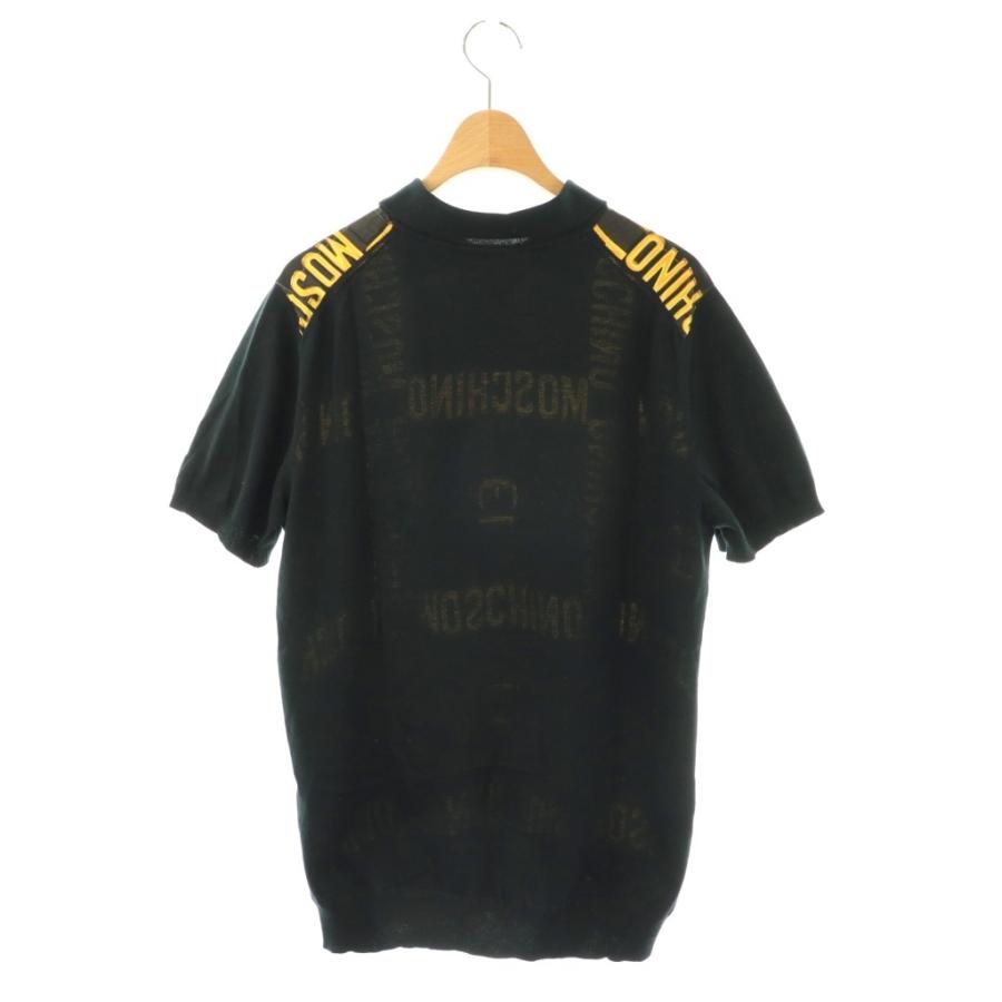 【中古】モスキーノ MOSCHINO ポロシャツ 半袖 46 ブラック イエロー マルチカラー /DO ■GY57 メンズ モスキーノ MOSCHINO ポロシャツ 半袖 46 ブラック イエロー マルチ