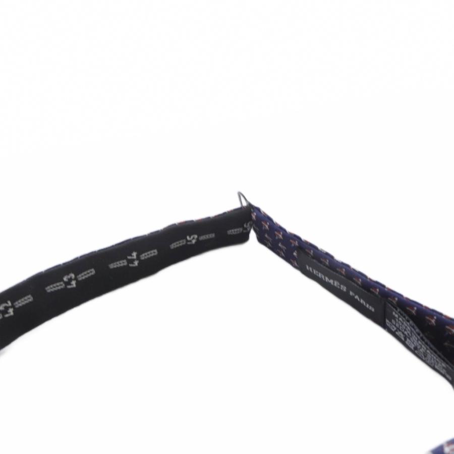 【中古】エルメス HERMES 蝶ネクタイ 総柄 シルク 紺 ネイビー /SR ■GY20 ■OH レディース HERMES（エルメス） 蝶ネクタイ 総柄 シルク 紺 ネイビー /SR □GY20